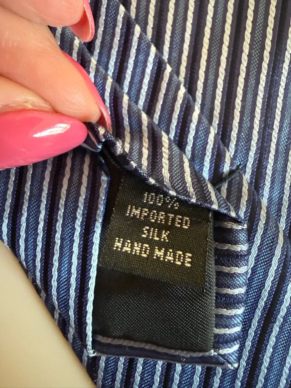 Ziggurat Silk Tie Navy Blue Striped Necktie Classic Formal Business‎ Interview
